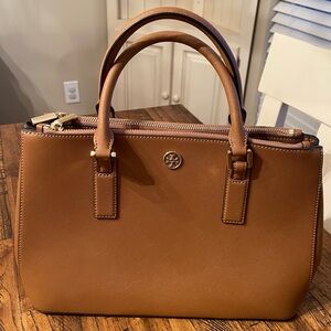 Tory Burch chestnut leather handbag